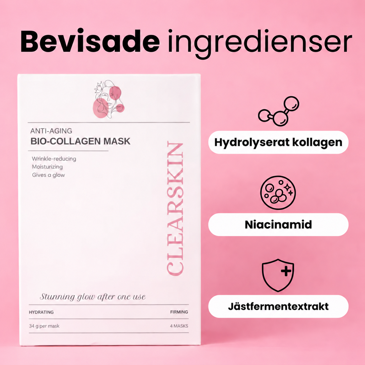 Diep hydraterend bio collageenmasker